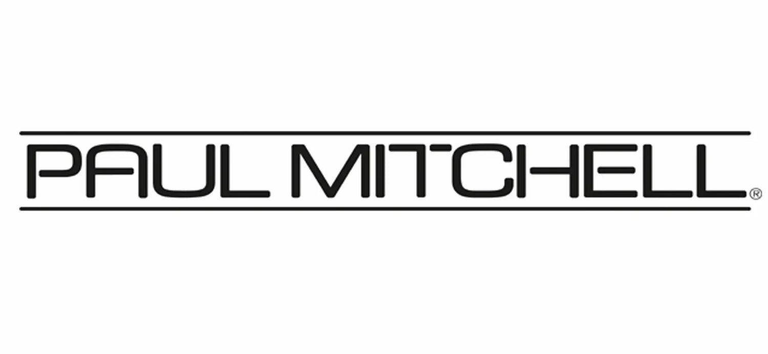 "Logo von Paul Mitchell, einem bekannten Hersteller von Haarpflegeprodukten."